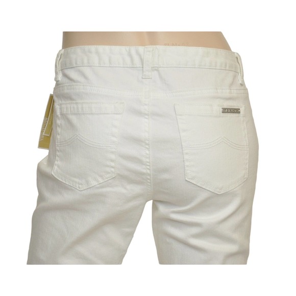Michael Kors Stretch Cotton Cropped Jeans Pants Capri White Wash 6 Nwt $99 - Picture 5 of 6